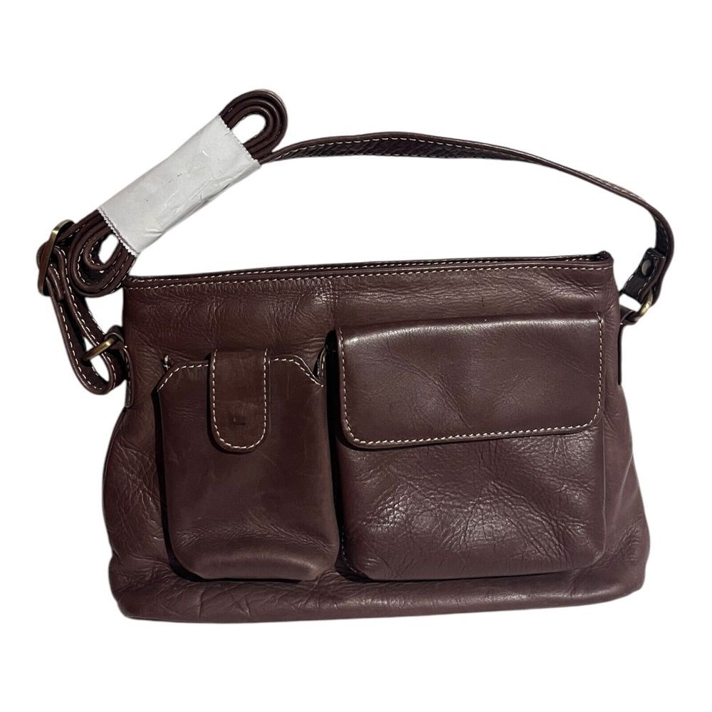 Chaos Leather Collection‎ Genuine Leather Purse Crossbody Pockets Snap Zip